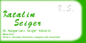 katalin seiger business card
